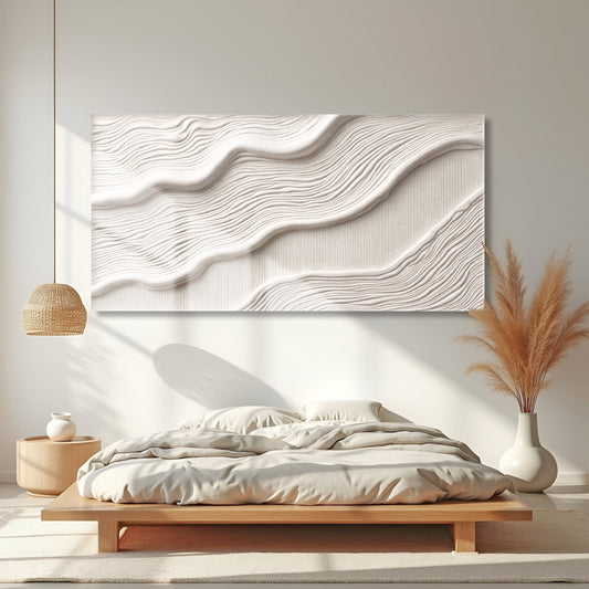 Ivory Abstract Canvas Wall Art Horizontal