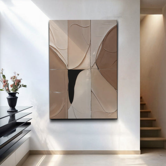 Neutral Boho Arches Abstract canvas shown in a styled room setting, view 2