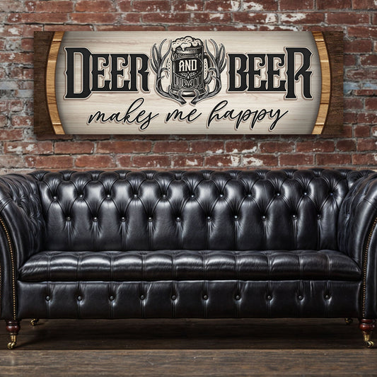 Deer and Beer Hunting Canvas Wall Art II