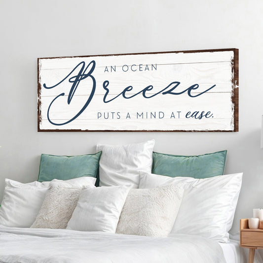 An Ocean Breeze canvas shown in a styled room setting, view 2