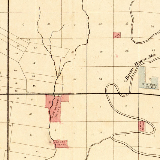 Vintage Map of Morehouse Parish, Louisiana, 1860