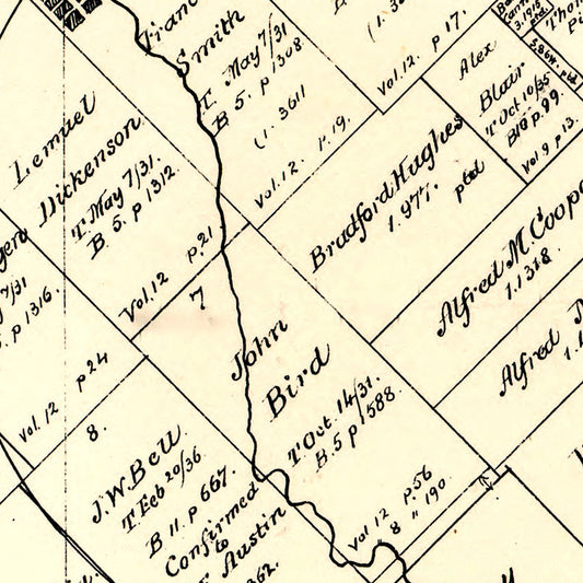 Vintage Map of Burleson County, Texas, 1879