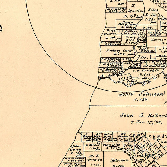 Vintage Map of Chambers County, Texas, 1879