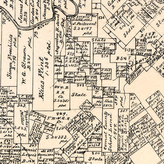 Vintage Map of Comal County, Texas, 1879