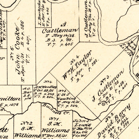 Vintage Map of Fayette County, Texas, 1879
