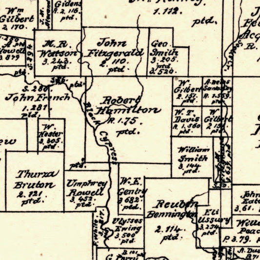 Vintage Map of Marion County, Texas, 1879