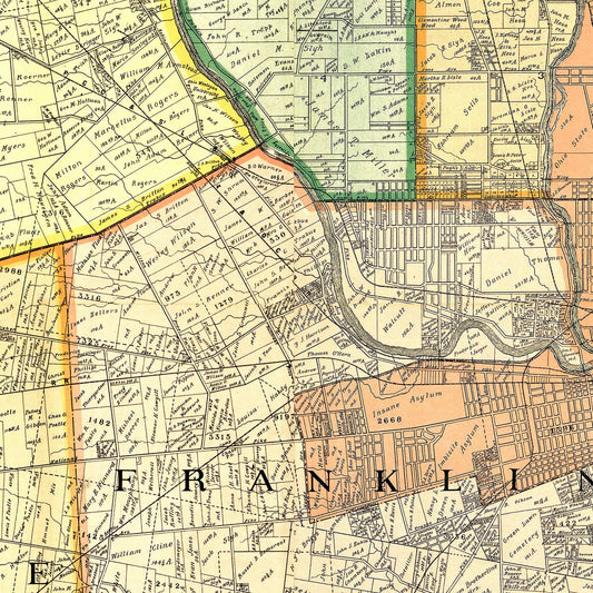 Vintage Map of Franklin County, Ohio, 1895