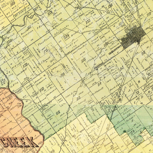Vintage Map of Clark County, Indiana 1875