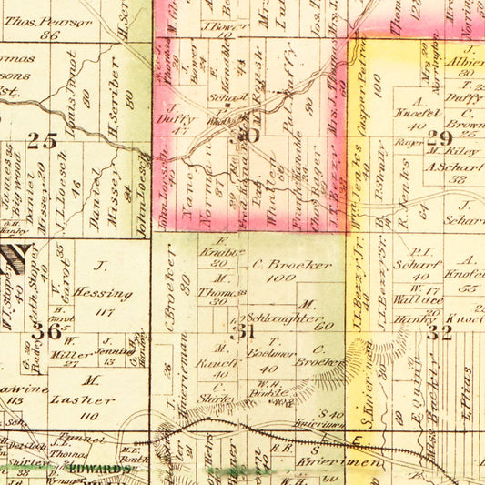 Vintage Map of Floyd County, Indiana, 1882