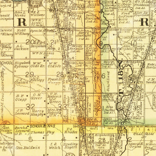 Vintage Map of Codington County, South Dakota, 1898