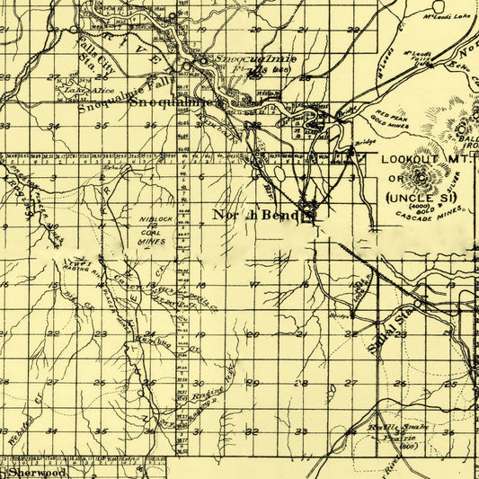 Vintage Map of King County, Washington, 1894