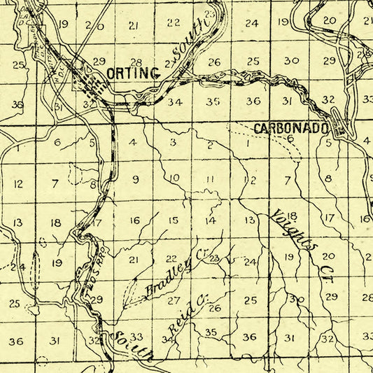 Vintage Map of Pierce County, Washington, 1890