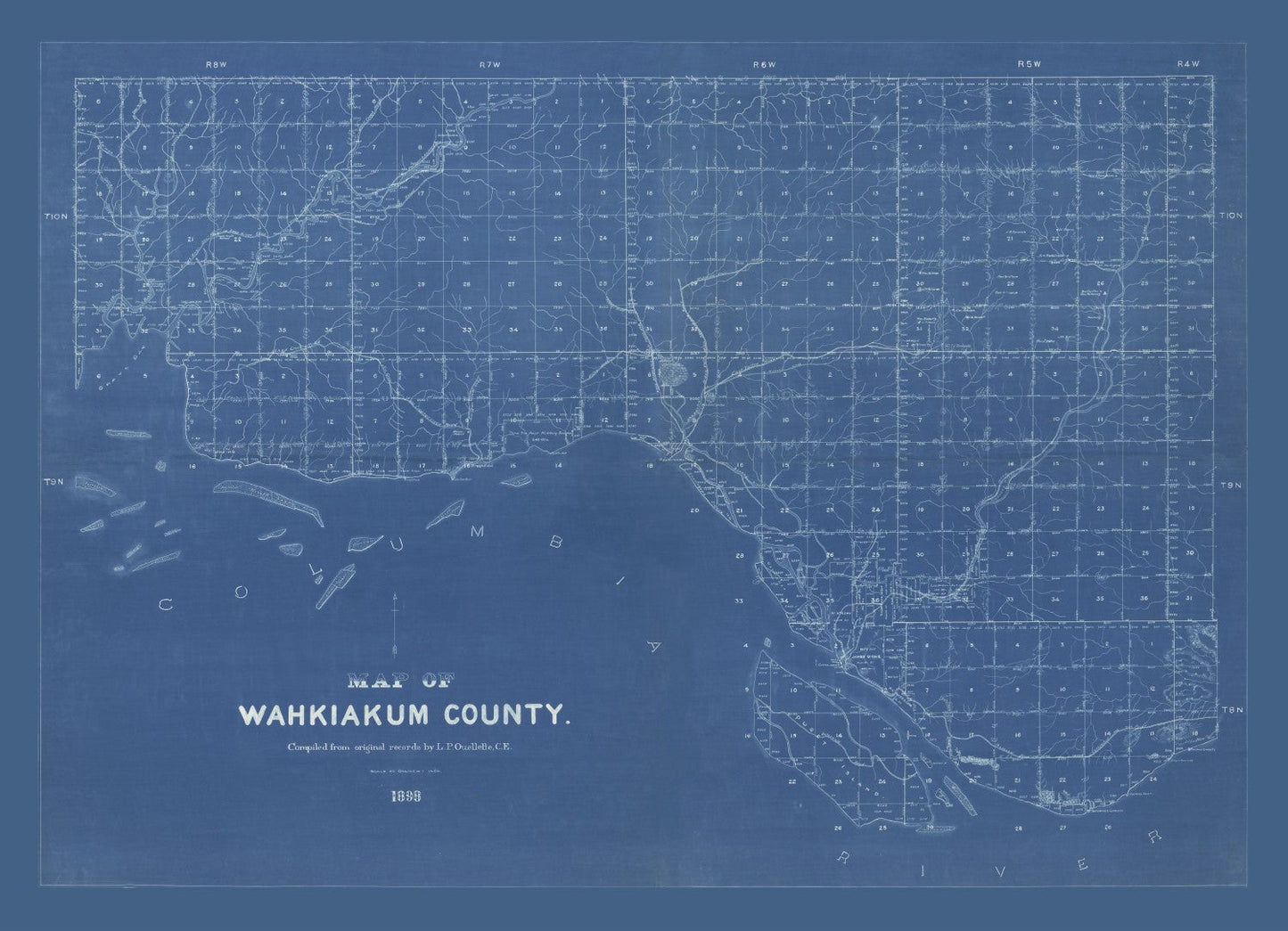 Vintage Map of Wahkiakum County, Washington, 1898