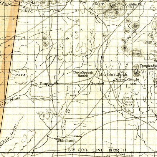 Vintage Map of Colfax County, New Mexico 1889