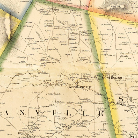 Vintage Map of Caledonia County, Vermont, 1858