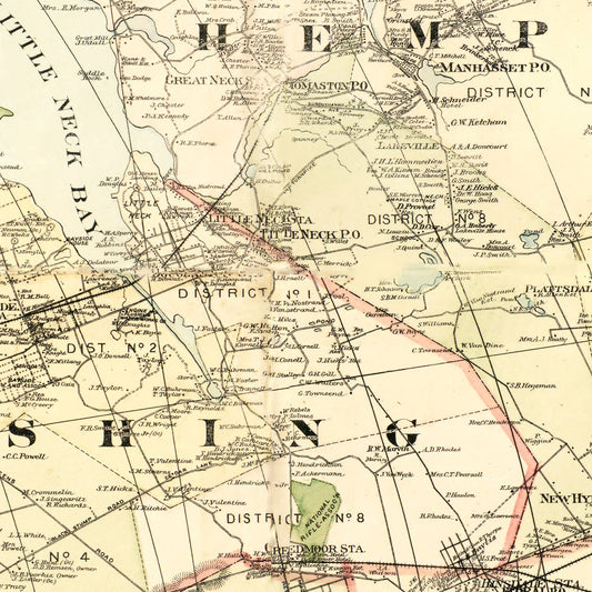 Vintage Map of Kings County, New York, 1886