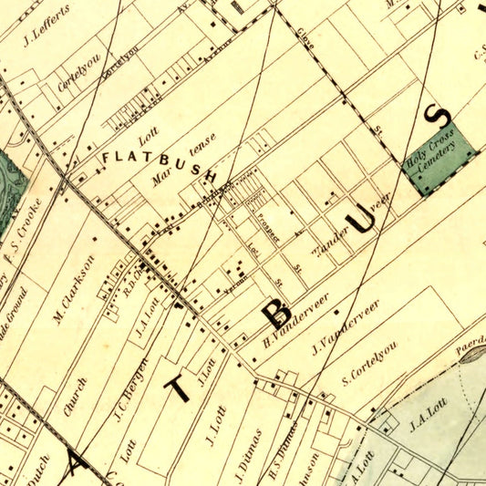 Vintage Map of Kings County, New York, 1868