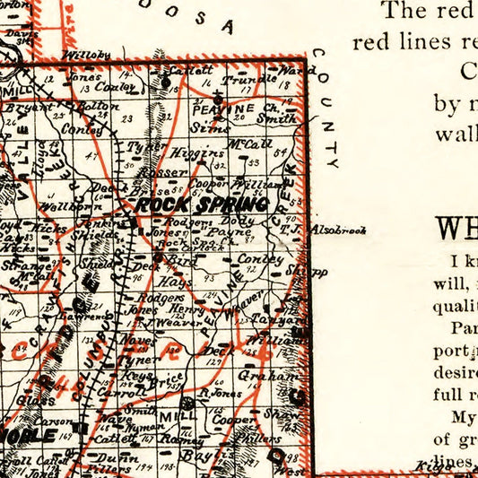 Vintage Map of Walker County, Georgia, 1893