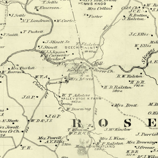 Vintage Map of Barren County, Kentucky, 1879