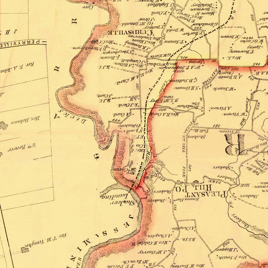 Vintage Map of Boyle County, Kentucky 1876