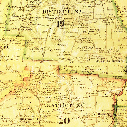 Vintage Map of Maury County, Tennessee, 1878