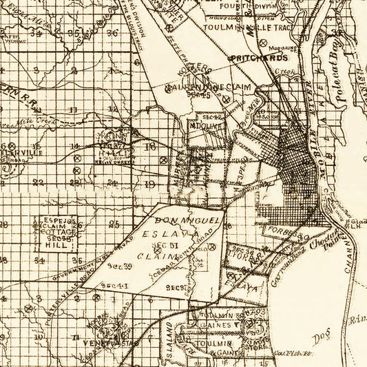 Vintage Map of Mobile County, Alabama, 1895