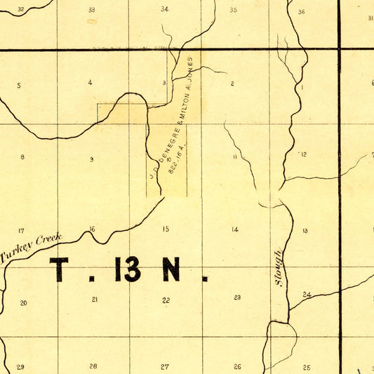 Vintage Map of Franklin Parish, Louisiana, 1860