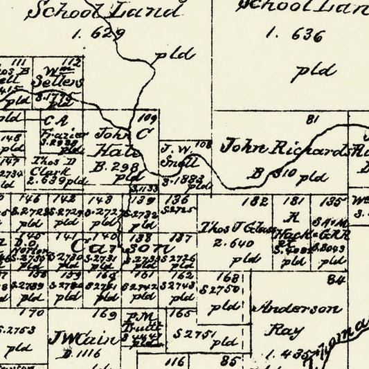 Vintage Map of Archer County, Texas, 1879
