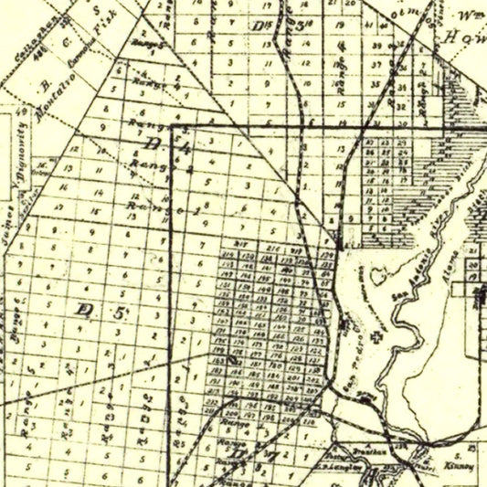 Vintage Map of Bexar County, Texas, 1887