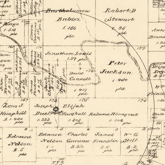 Vintage Map of Blanco County, Texas, 1879