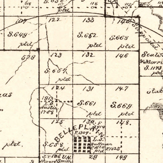 Vintage Map of Callahan County, Texas, 1880