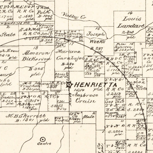 Vintage Map of Clay County, Texas, 1879