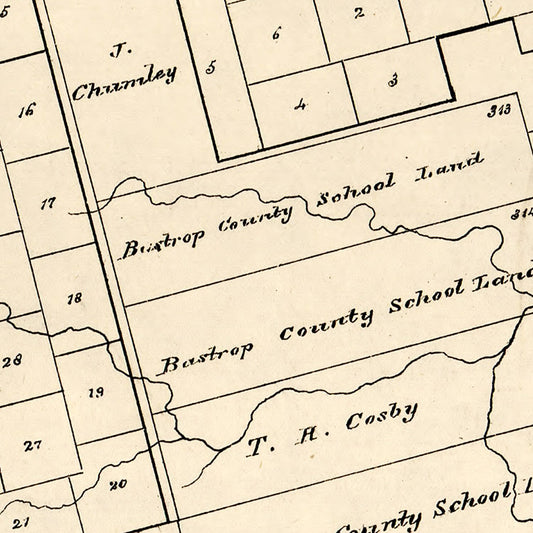 Vintage Map of Fisher County, Texas, 1870