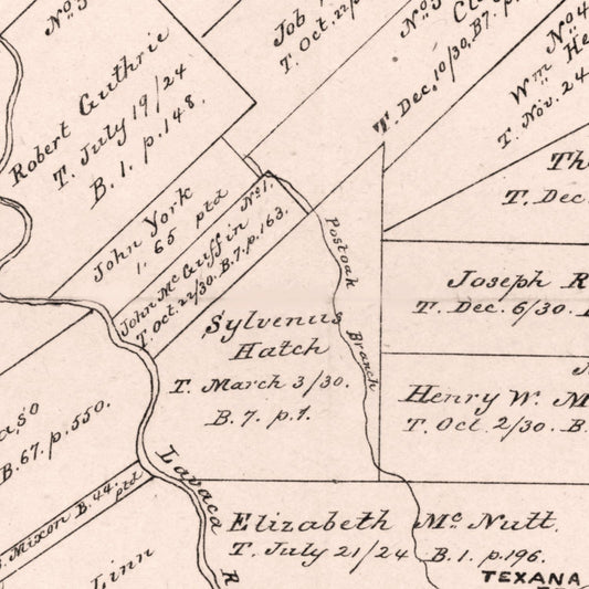 Vintage Map of Jackson County, Texas, 1880