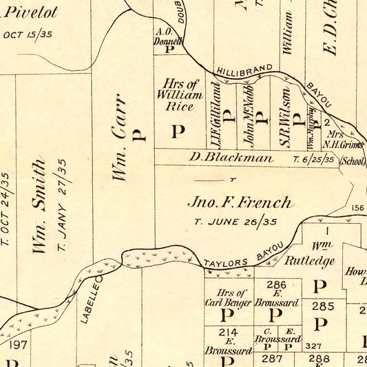 Vintage Map of Jefferson County, Texas, 1898
