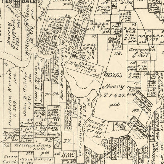 Vintage Map of Kendall County, Texas, 1879