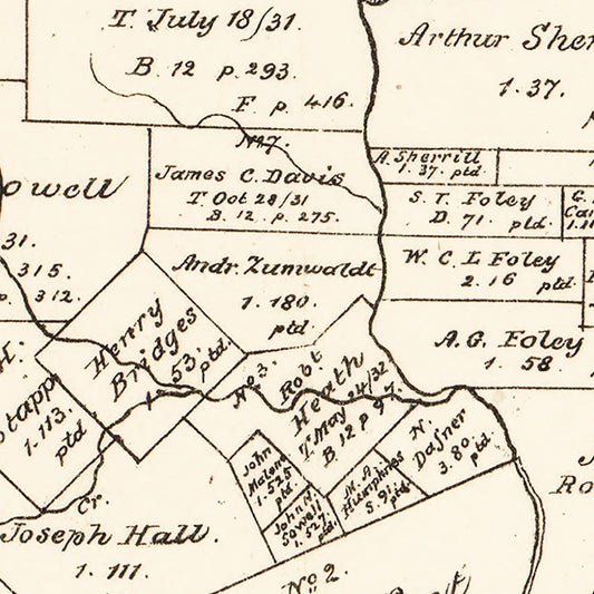 Vintage Map of Lavaca County, Texas, 1879