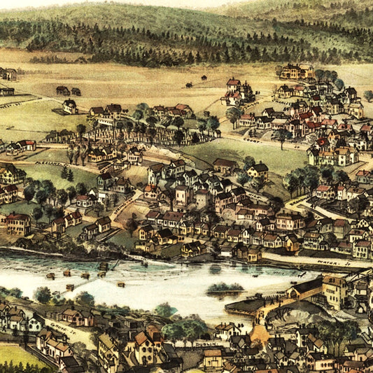 Vintage Map of Machias, Maine, 1896