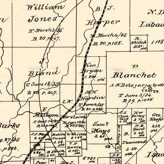 Vintage Map of Polk County, Texas, 1879