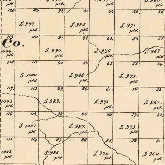Vintage Map of Shackelford County, Texas, 1879