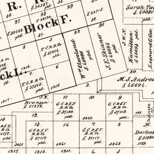 Vintage Map of Tom Green County, Texas, 1894