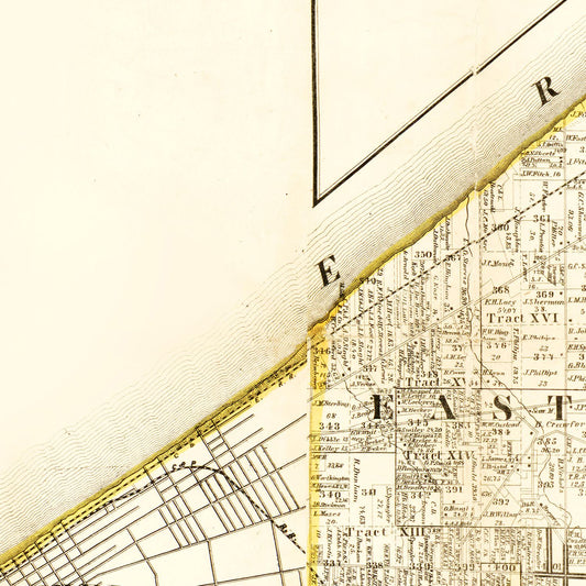 Vintage Map of Cuyahoga County, Ohio, 1858