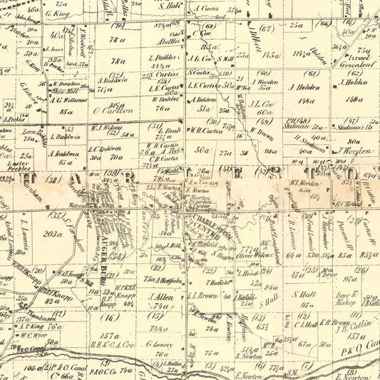 Vintage Map of Portage County, Ohio, 1857