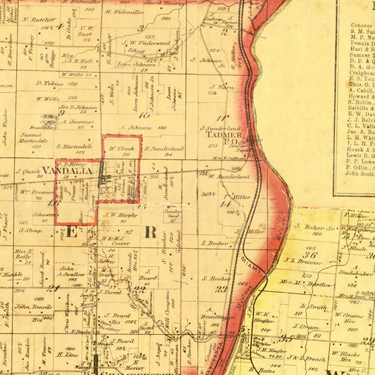 Vintage Map of Montgomery County, Ohio, 1869