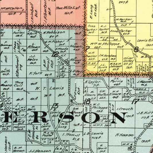 Vintage Map of Morgan County, Indiana, 1909