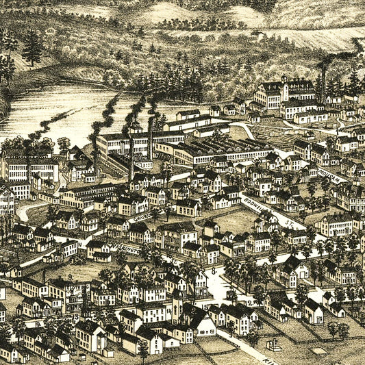 Vintage Map of Sanford, Maine, 1889