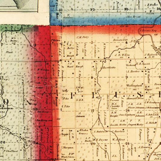 Vintage Map of Genesee County, Michigan, 1859