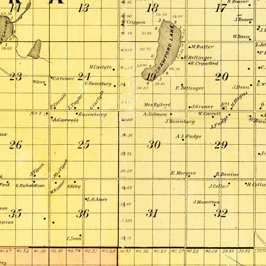Vintage Map of Kalkaska County, Michigan, 1898