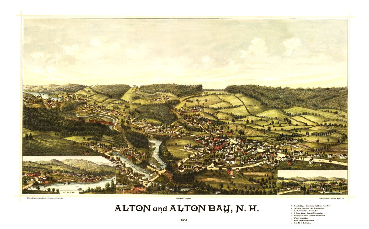 Vintage Map of Alton, New Hampshire, 1888