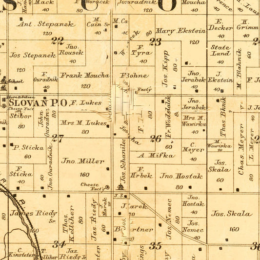 Vintage Map of Kewaunee County, Wisconsin, 1895